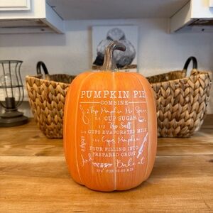 Decorative Orange Pumpkin with Recipe Print